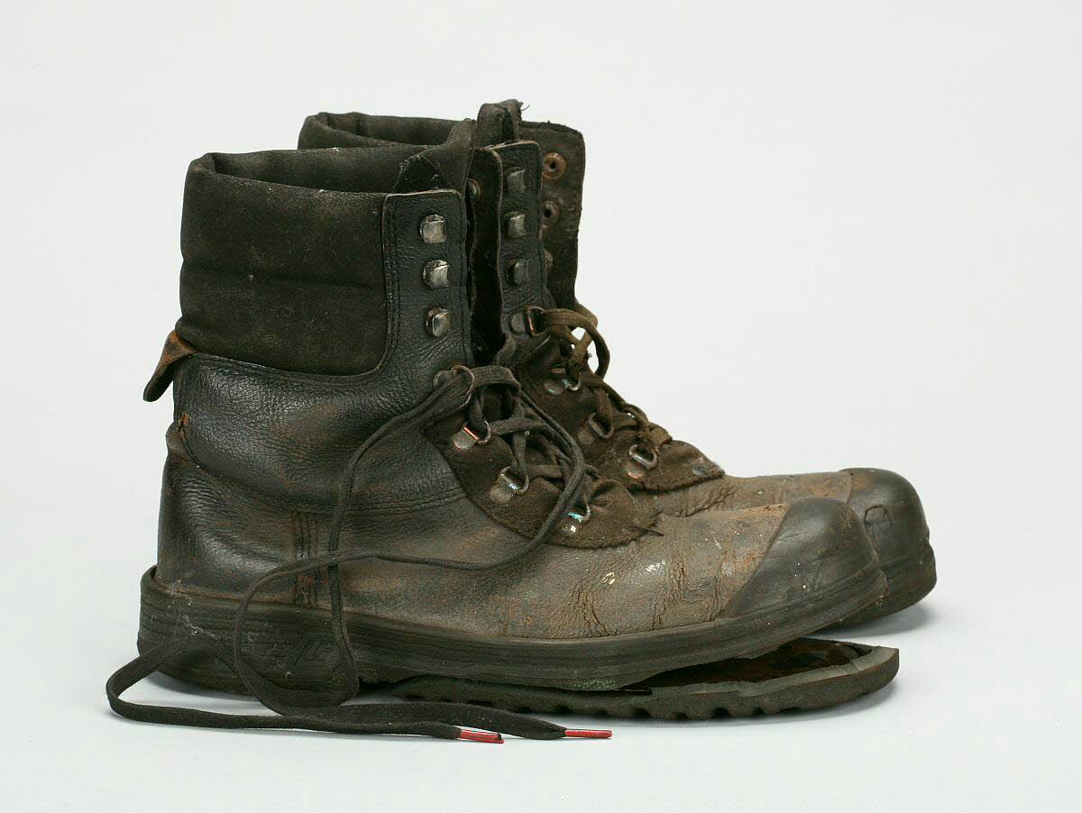 Ehemalige Bergbaustiefel von Lupriflex mit abgelöster Sohle